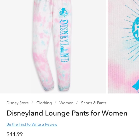 DISNEYLAND 55th Anniversary Drawstring Tie Dye Retro Lounge Pants! size Small - Picture 6 of 6